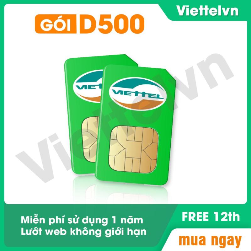 Sim 4G Viettel D500 Trọn gói 1 năm không cần nạp tiền điện thoại .Lướt web thaga viettelvn.