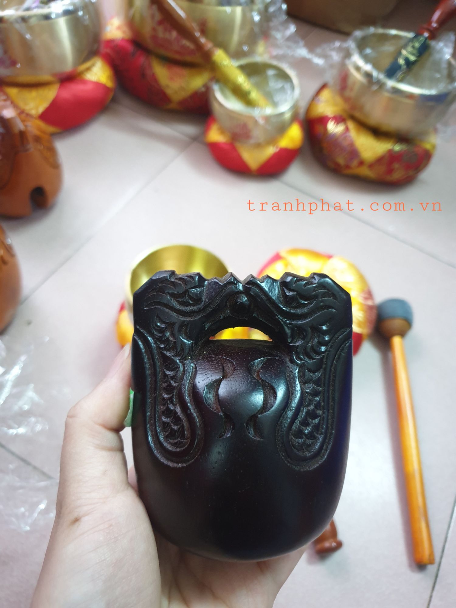 Chuông, mõ công nghệ Đài Loan 3in (tặng đế dùi kèm theo)
