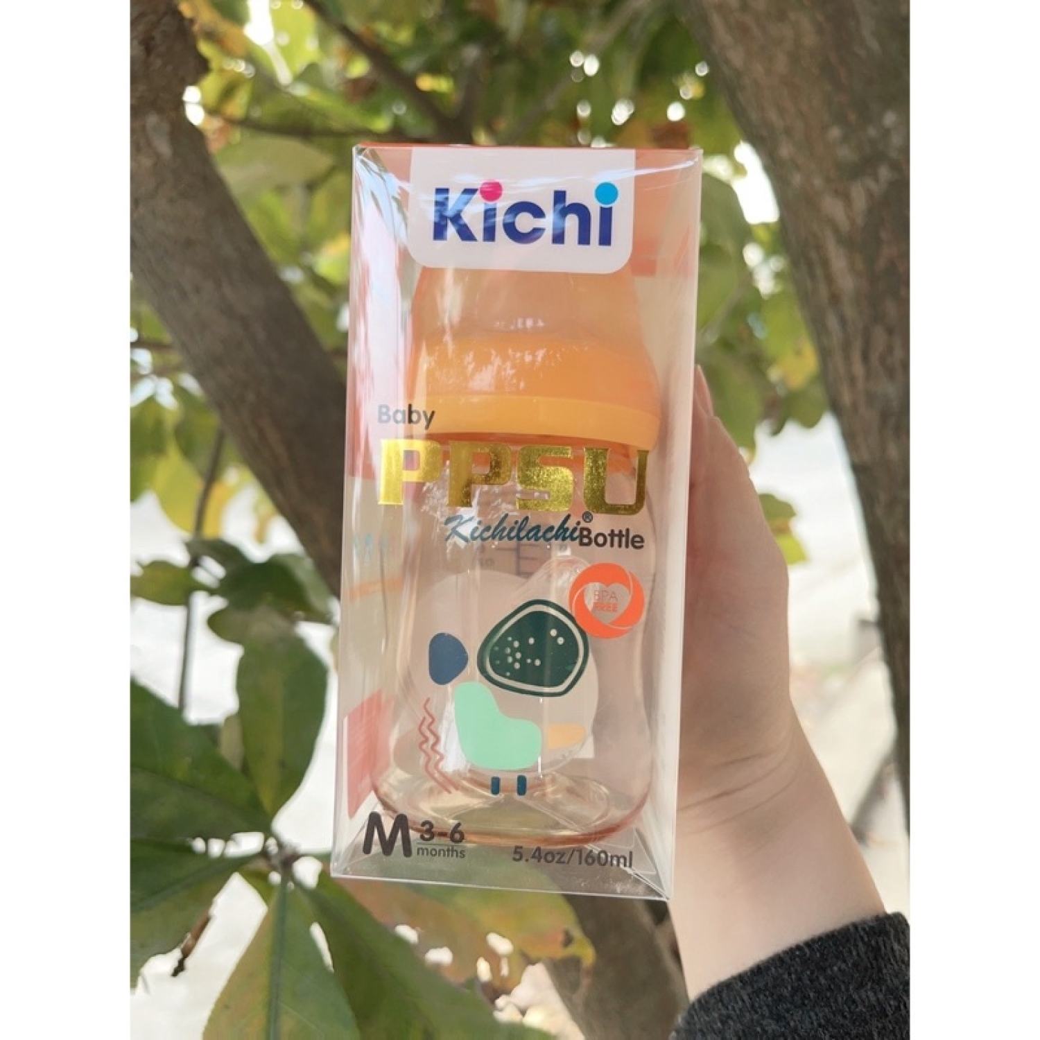 Bình Sữa Kichilachi PPSU Cổ Rộng 160/280ml Núm Ti Siêu Mềm