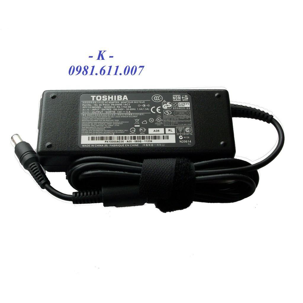 Sạc laptop Tosiba. 15V-5A (Màu Đen)
