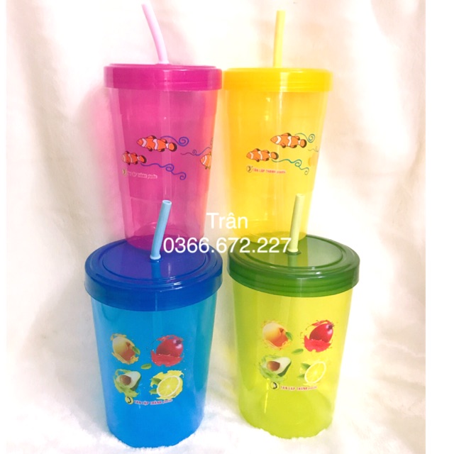 Combo 2 ly nước ống hút đủ size