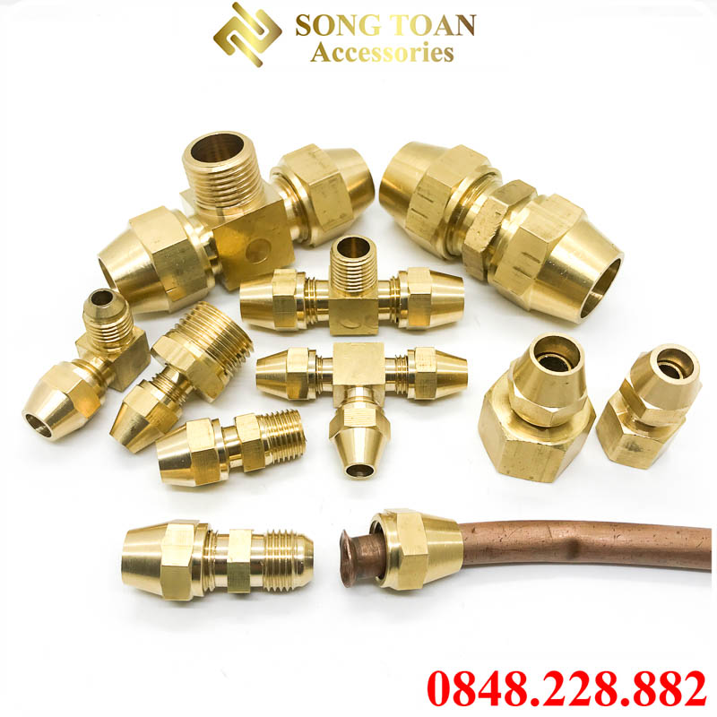 Đầu Nối Côn Lồi NPT, Đầu Nối Hai Đầu Côn Lồi Lắp Ống Đồng Phi 6 8 10 12 16 19mm - Thân Rời