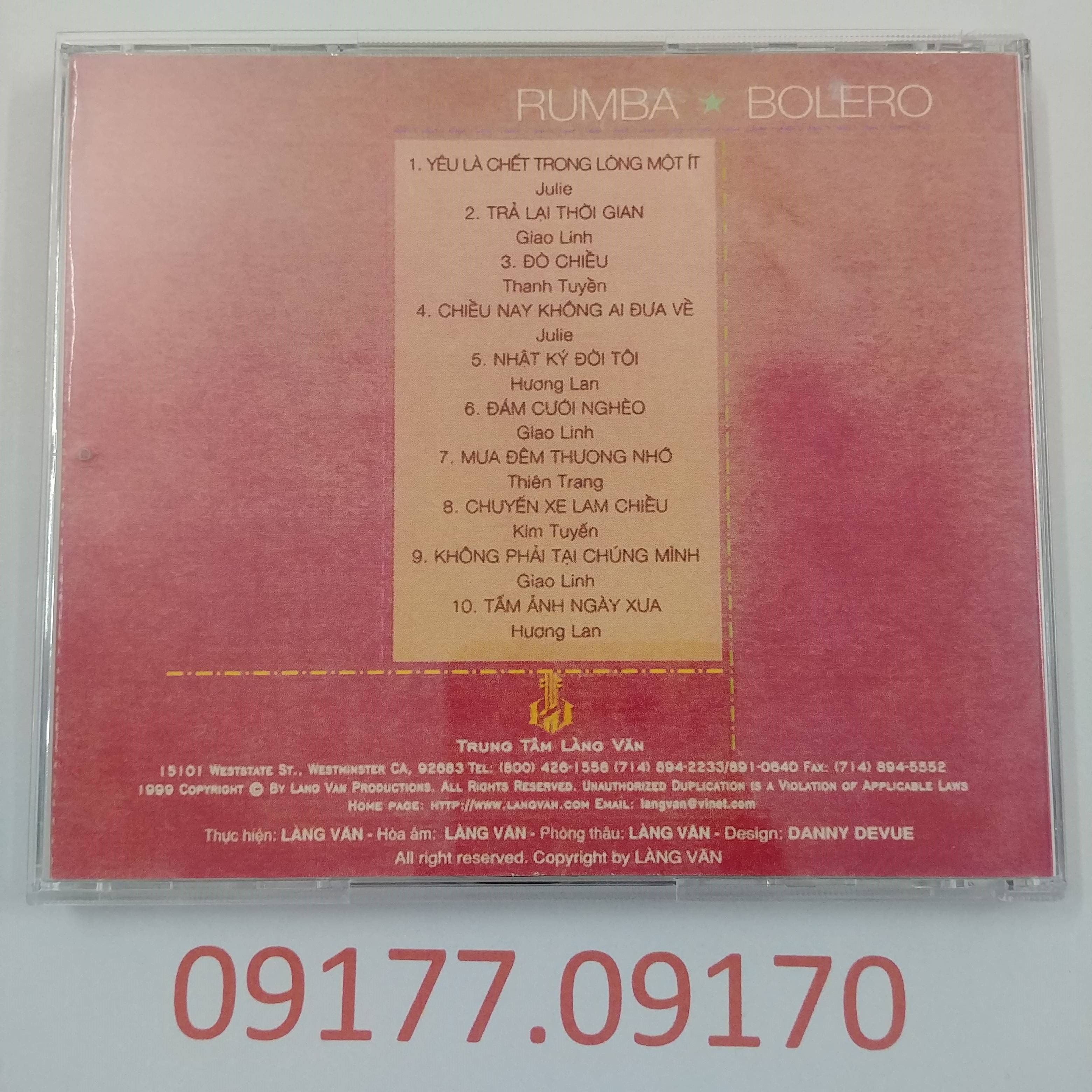 [HCM]CD RumBa - Bolero Làng Văn CD
