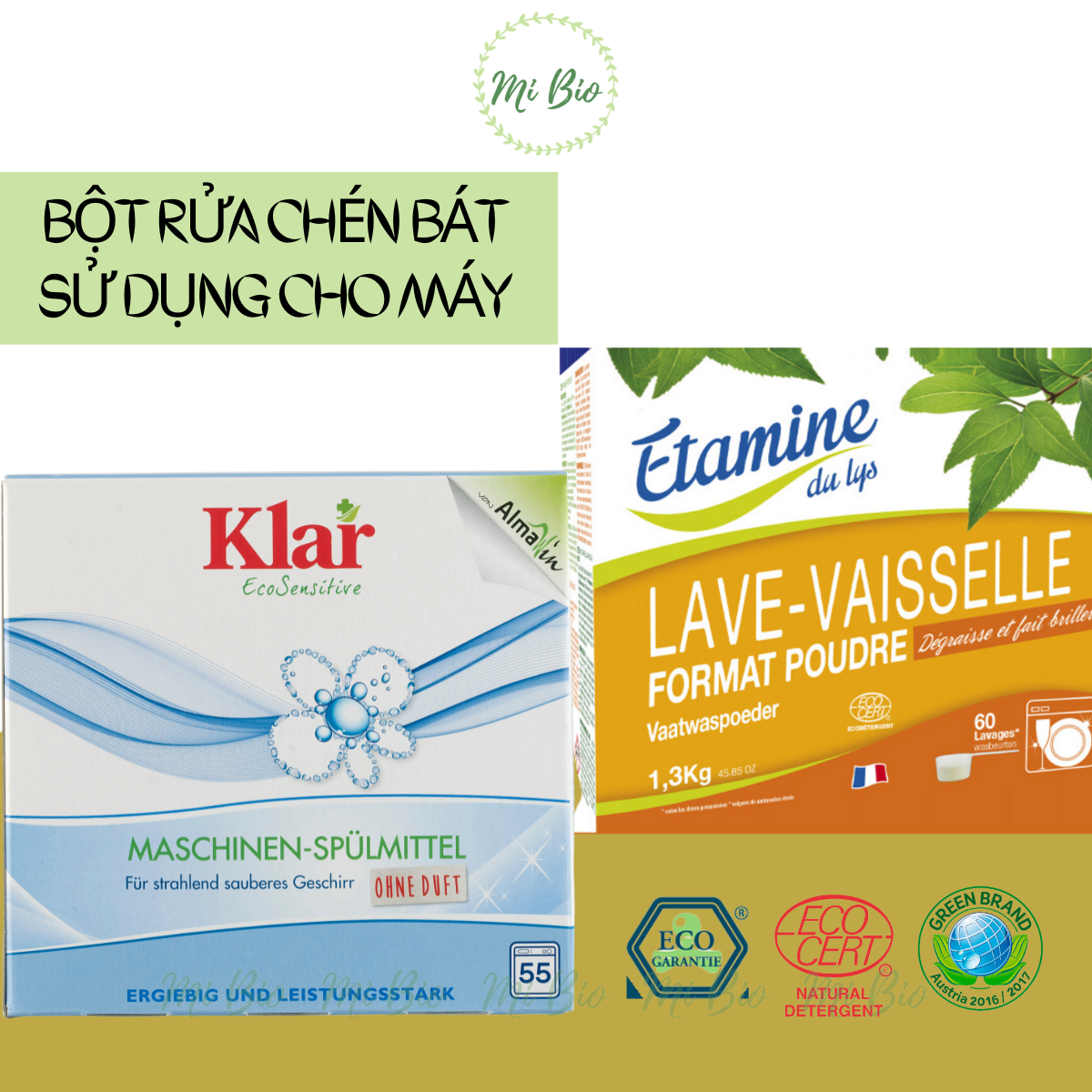 Viên và bột rửa bát sử dụng cho máy - (Etamine - Klar - Almawin)
