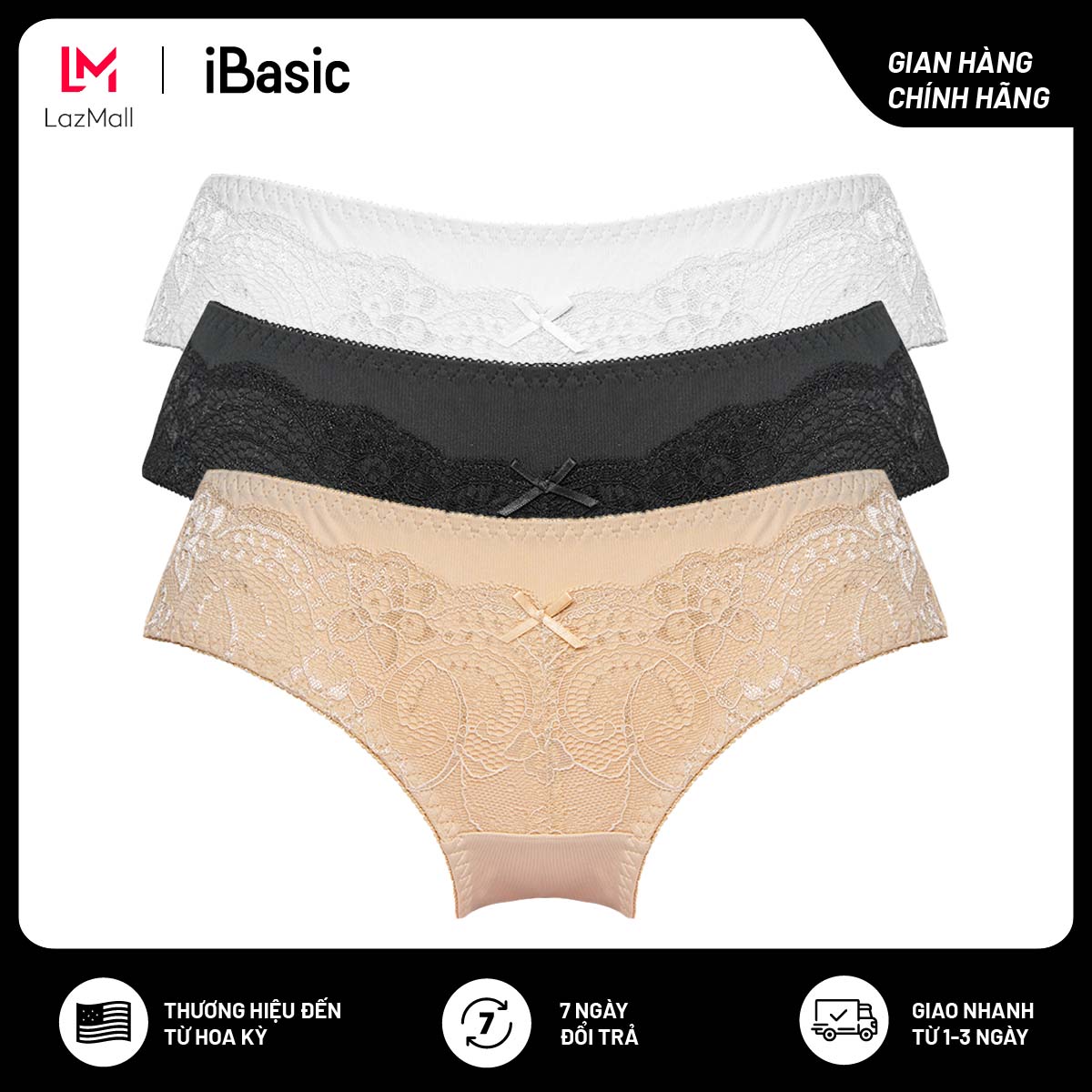 Combo 3 quần lót nữ iBasic bikini micro V122