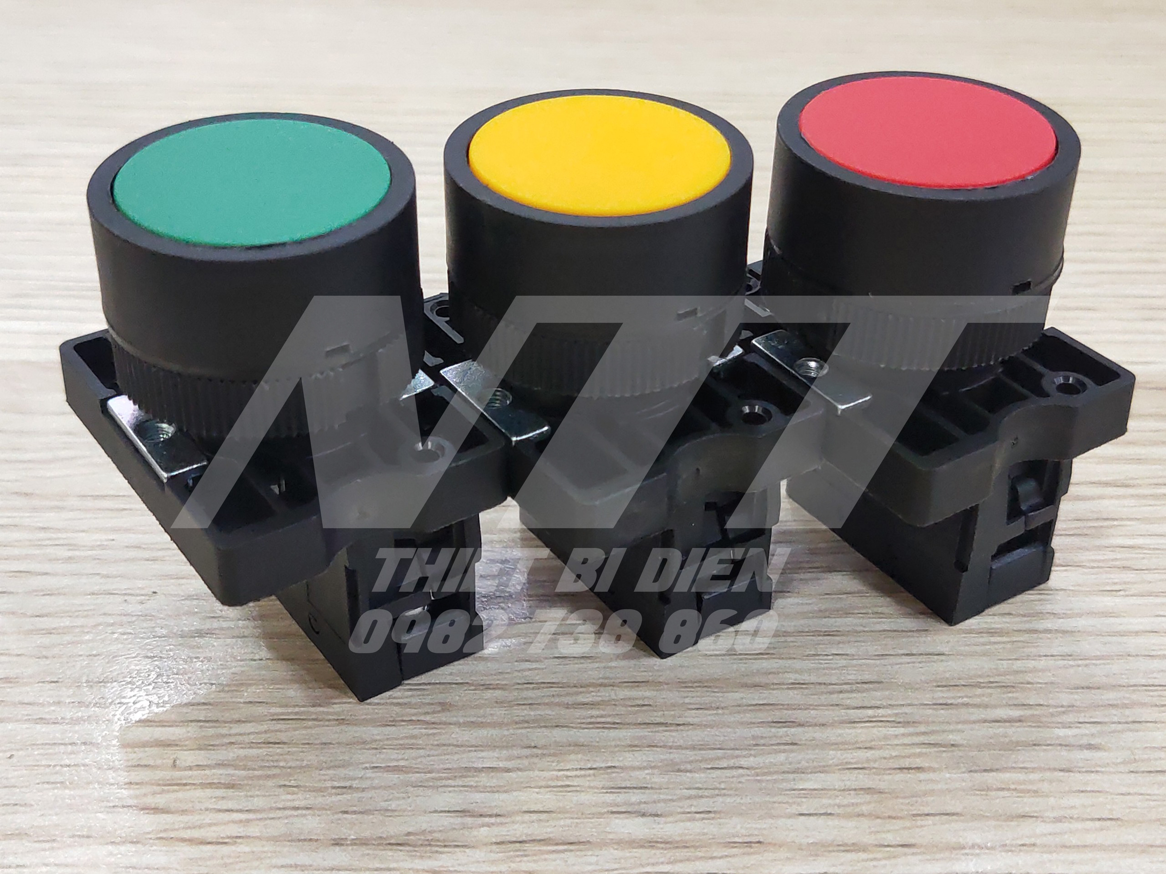 Nút nhấn không đèn phi 22 đỏ vàng xanh NP2 Chint