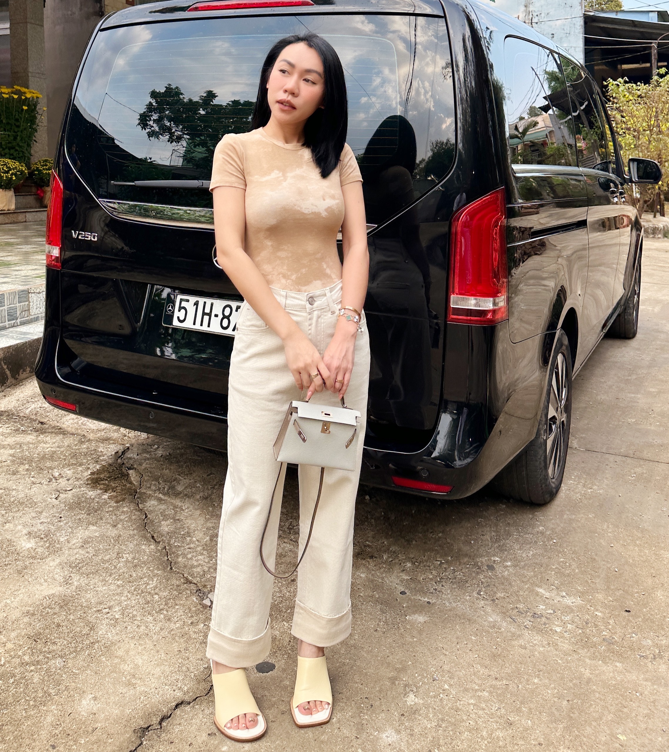 Quần jeans baggy lật lai BASIC KANG JEANS