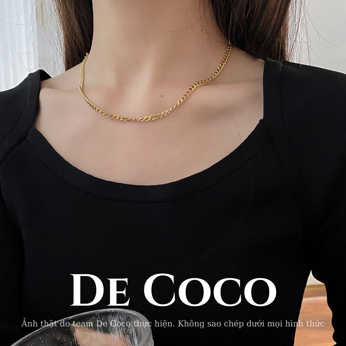 [KHÔNG ĐEN GỈ] Vòng cổ dây xích cá tính Chain De Coco