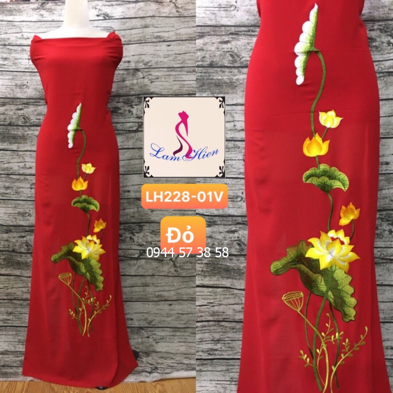 Vải áo dài thêu LH228