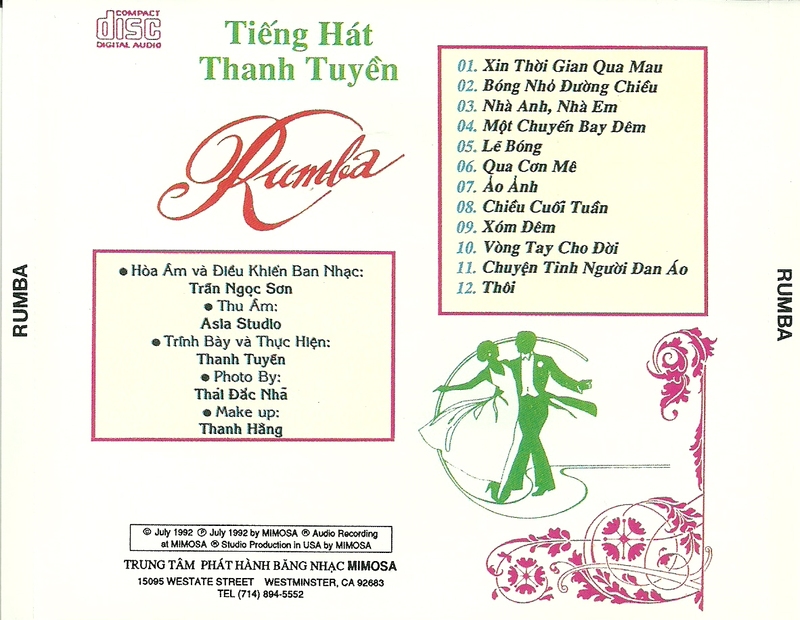 Bộ 6 đĩa Cd nhạc tiếng hát Thanh Tuyền 2