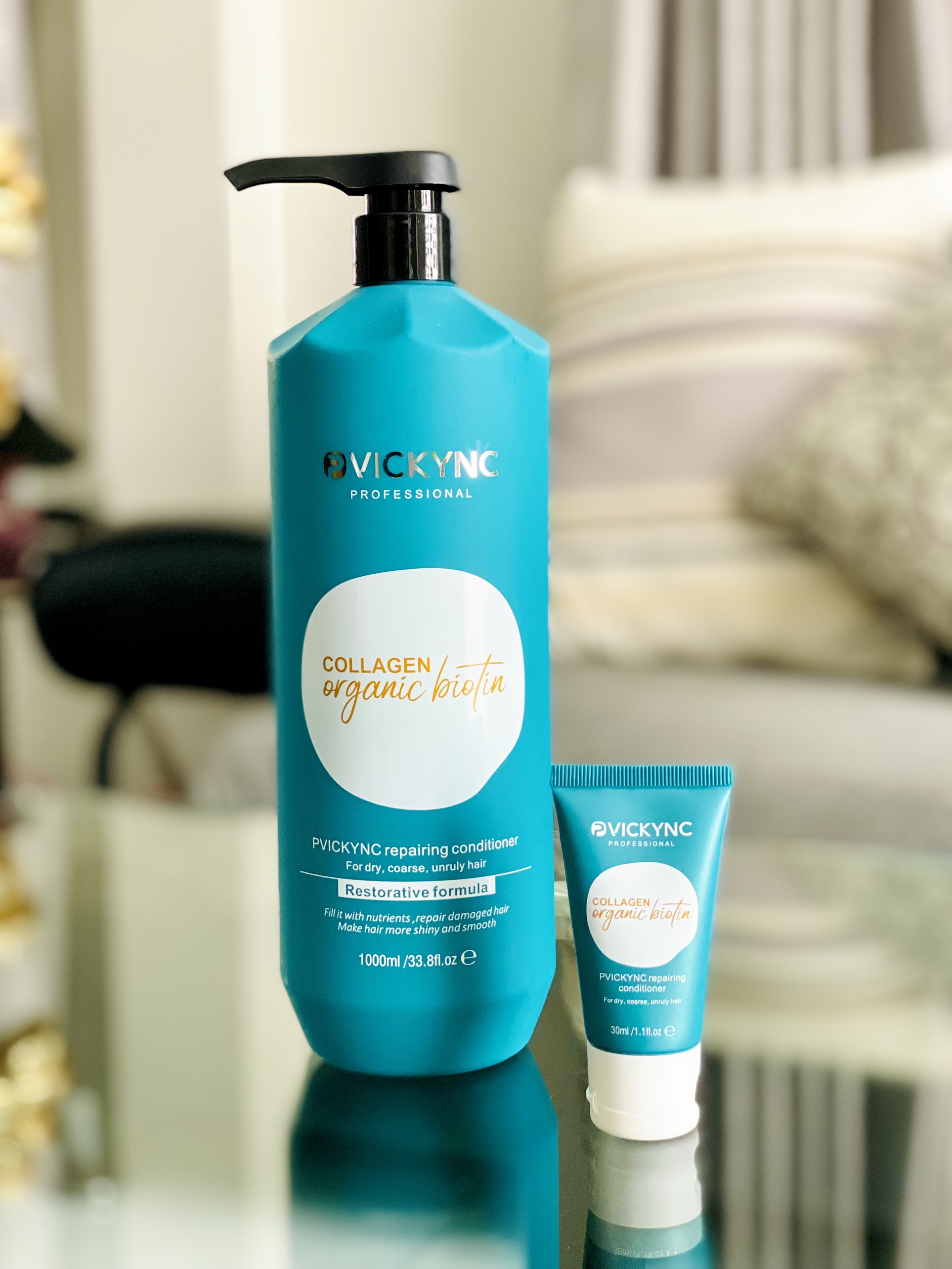 Bộ Gội Xả Collagen Organic Biotin Pvickync 1000ml