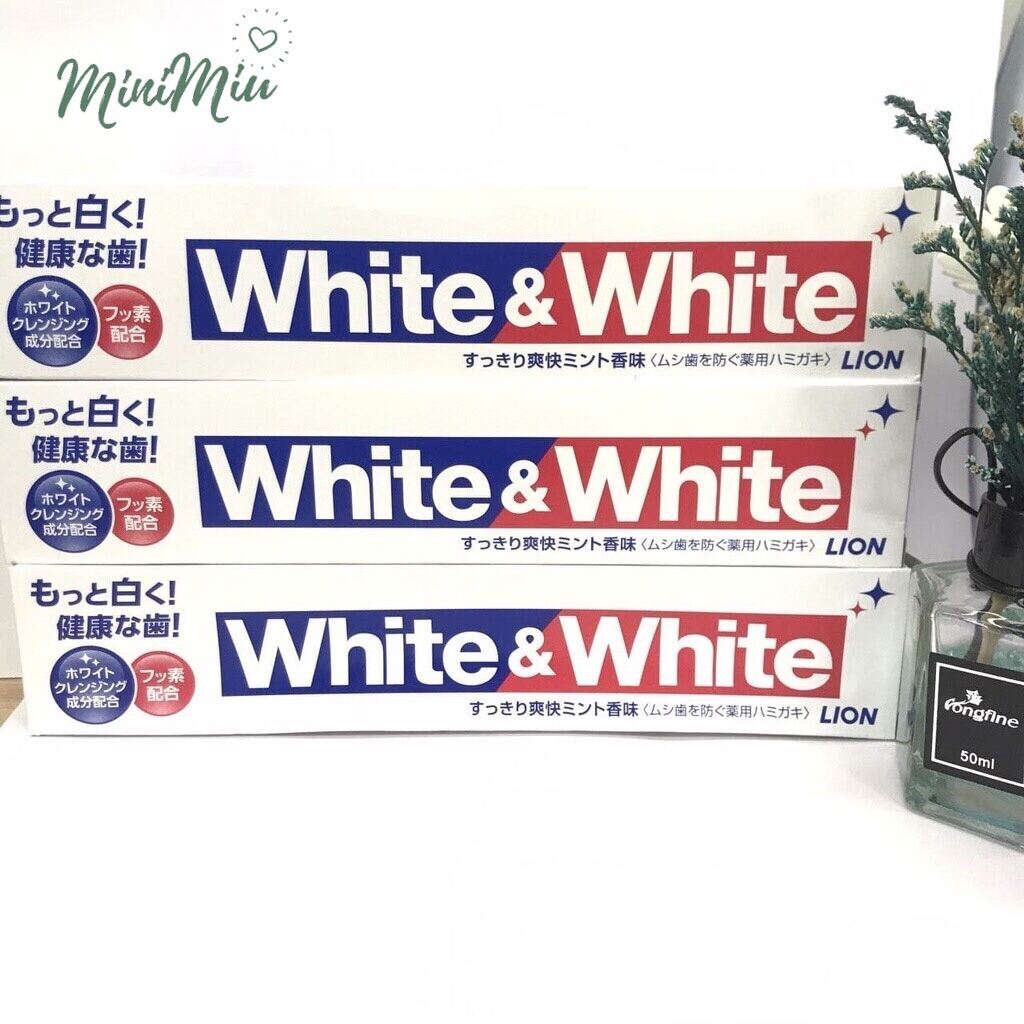 [HCM]Kem đánh răng làm trắng LION White & White 150g (Nhật Bản)- MiniMiu
