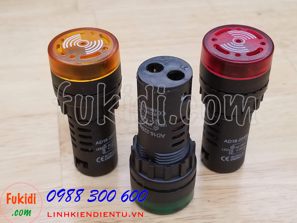 Đèn báo có còi phi 22mm AD16-22SM điện áp 220VAC