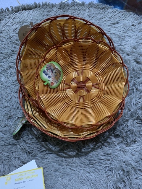 Rế Lót Nồi Đất Sâu Nhiều Size, Rổ Nhựa Đan Giả Mây Lót Siêu Tiện Lợi MTA-MART
