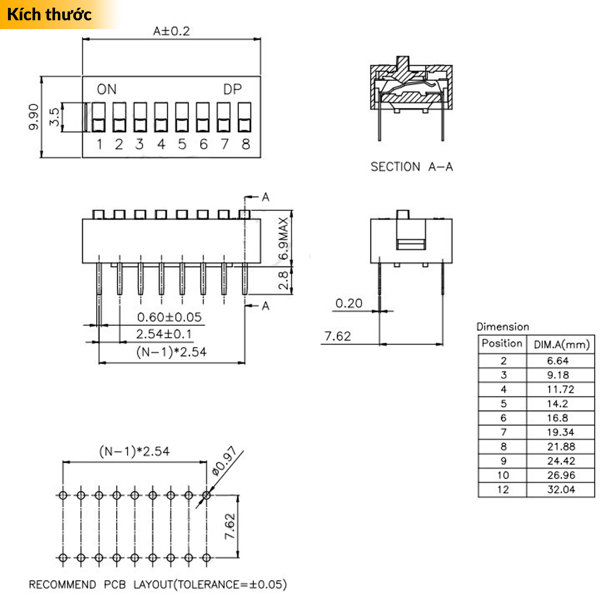 Công tắc DIP Switch đỏ