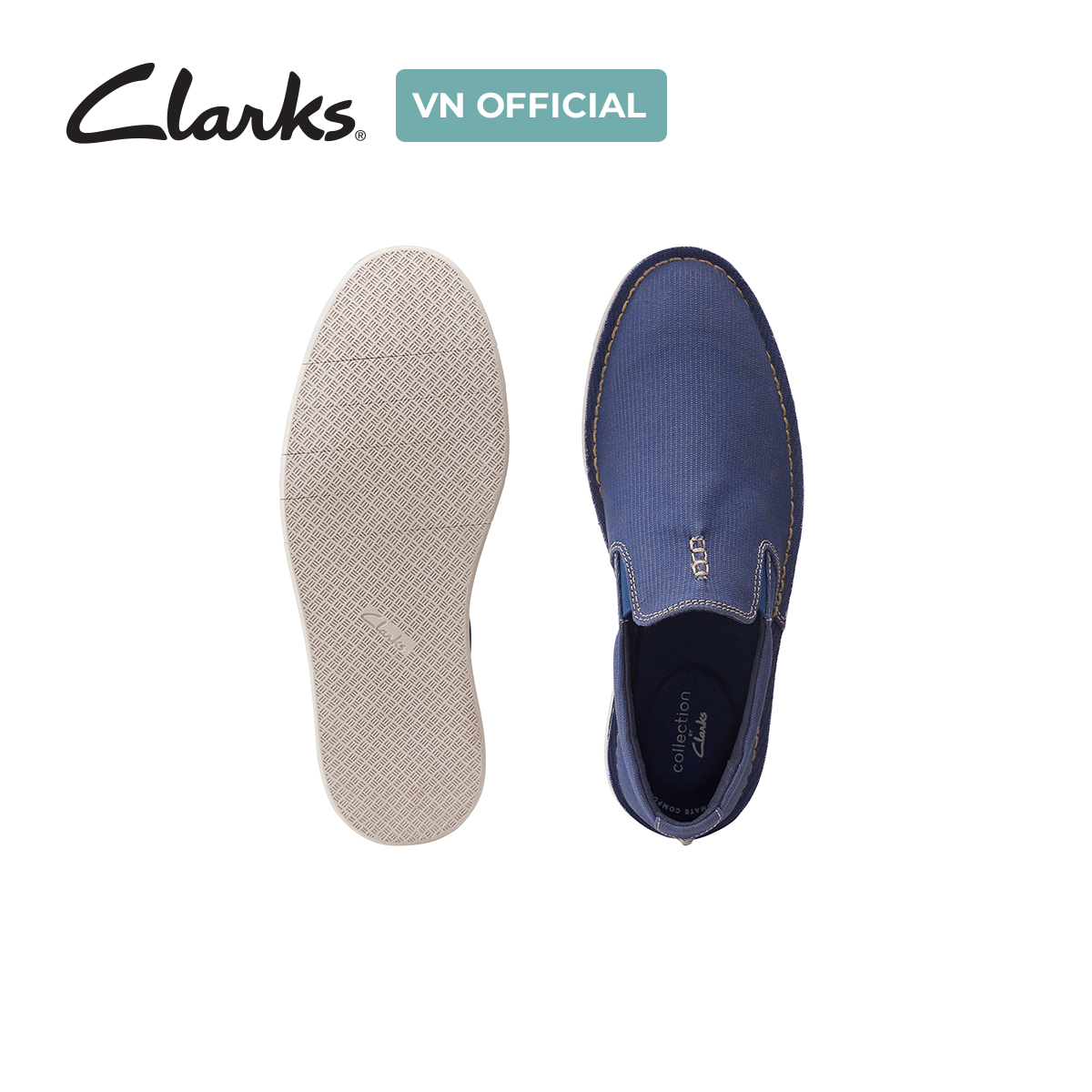 Giày Lười Vải Nam Clarks - Forge Free