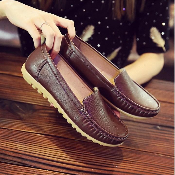 Giày Lười Nữ , Giày Mọi Nữ Da PU Cao Cấp Siêu Mềm Ôm Chân