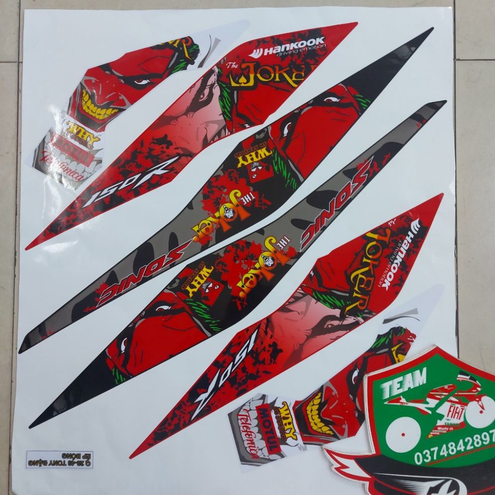 [HCM]Tem xe sonic mẫu tem rời Jocker cao cấp khong bay mau