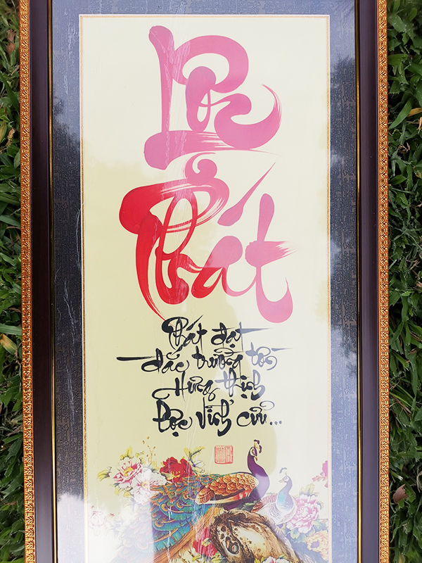 Tranh Thư Pháp Viết Tay chữ Lộc Phát KT 37 x 71 cm