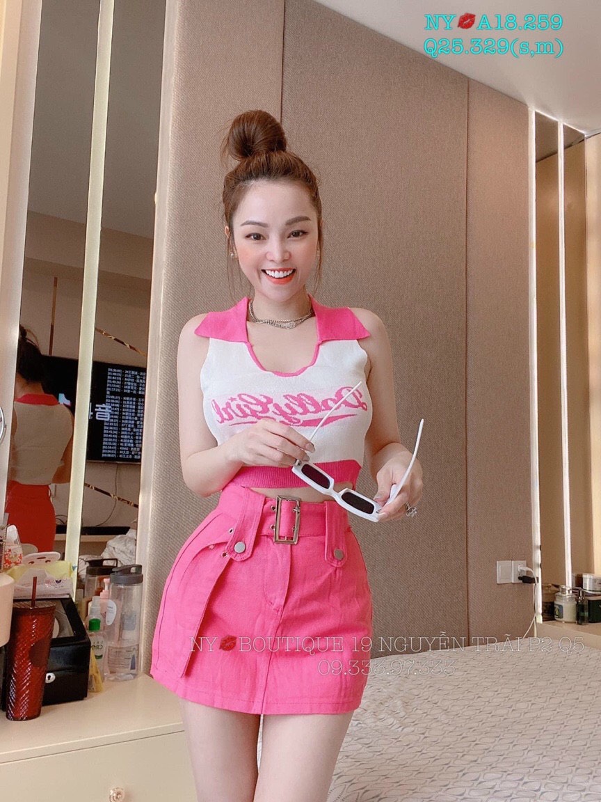 ÁO THUN CROPTOP CỔ BẺ HAI MÀU