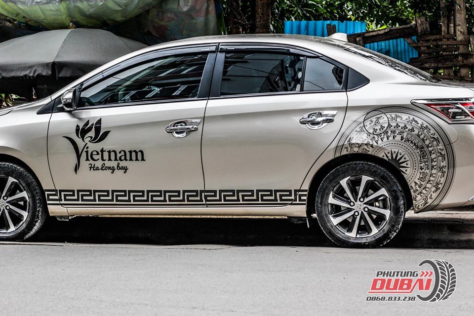 Tem dán sườn xe vios