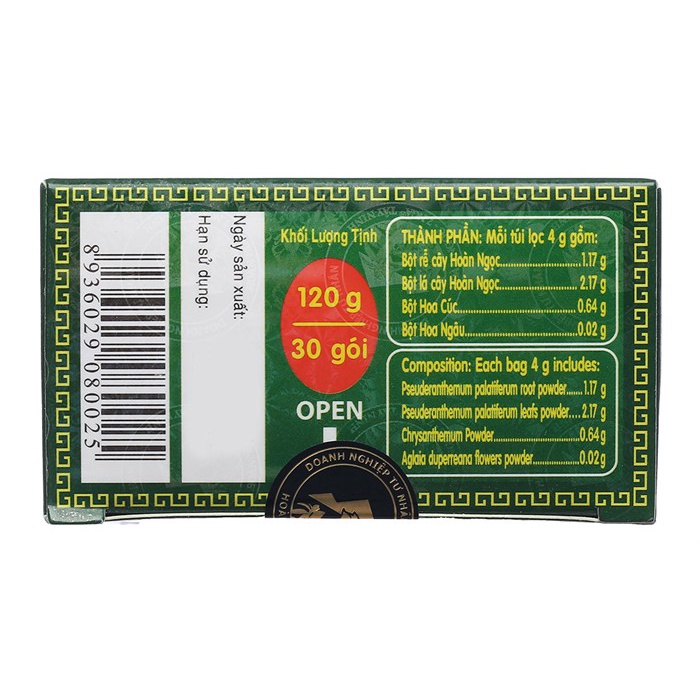 Trà Hoàn Ngọc 7 Nga Tây Ninh (Hộp 30 gói túi lọc)