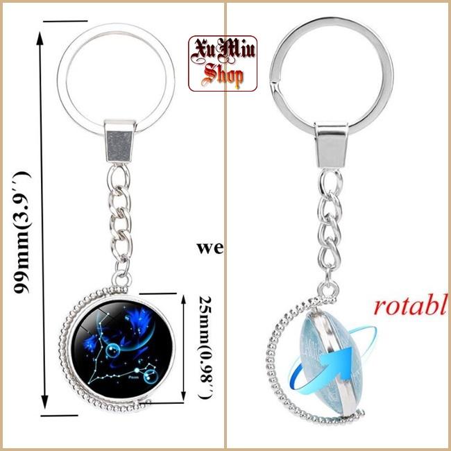 Móc khóa 2 mặt cung hoàng đạo XM05 - Thiên Bình