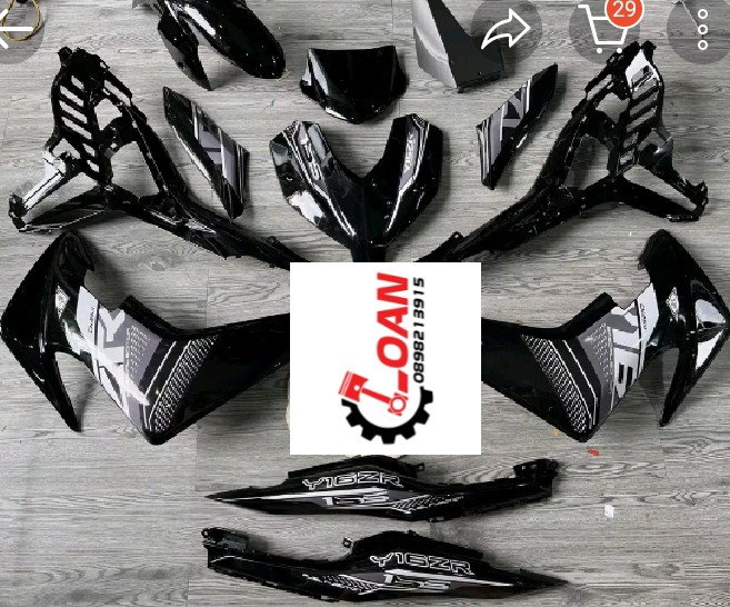 Dàn áo exciter 155 đen bóng kèm tem 12 món _ shop phụ tùng motor
