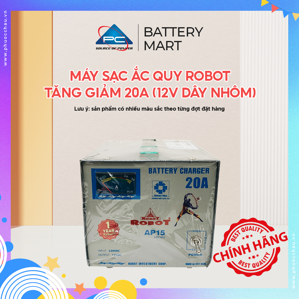 Máy sạc ắc quy robot tăng giảm 20a