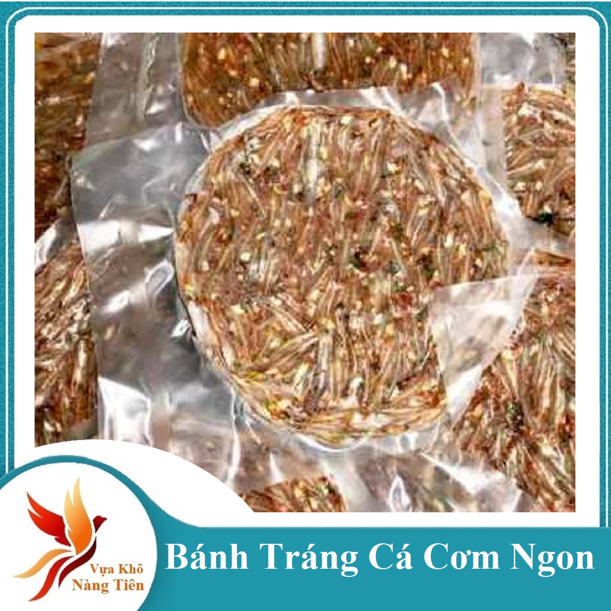 0.5kg Bánh tráng cá cơm than nướng chiên giòn