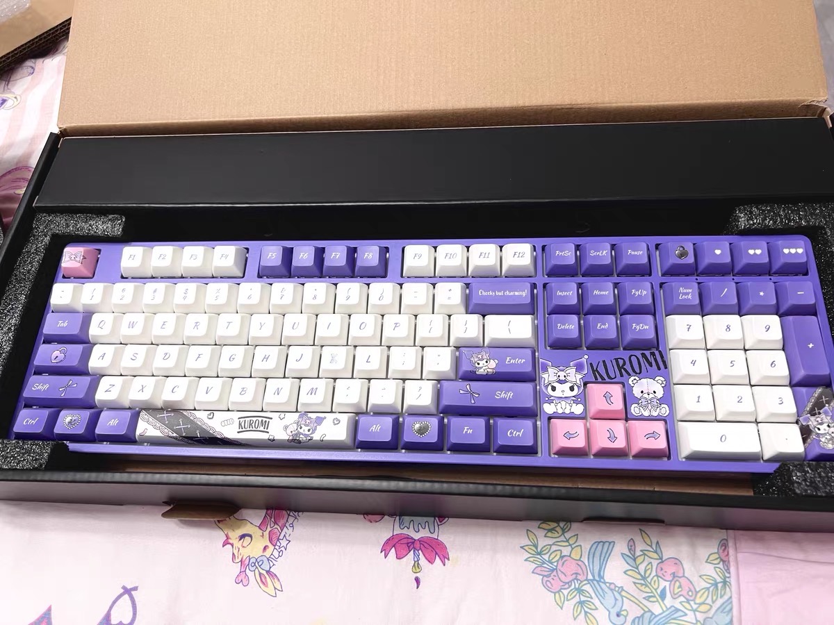 Bàn phím cơ không dây AKKO 5108B phiên bản giới hạn Kuromi có LED RGB hotswap JDA keycap CS crystal switch