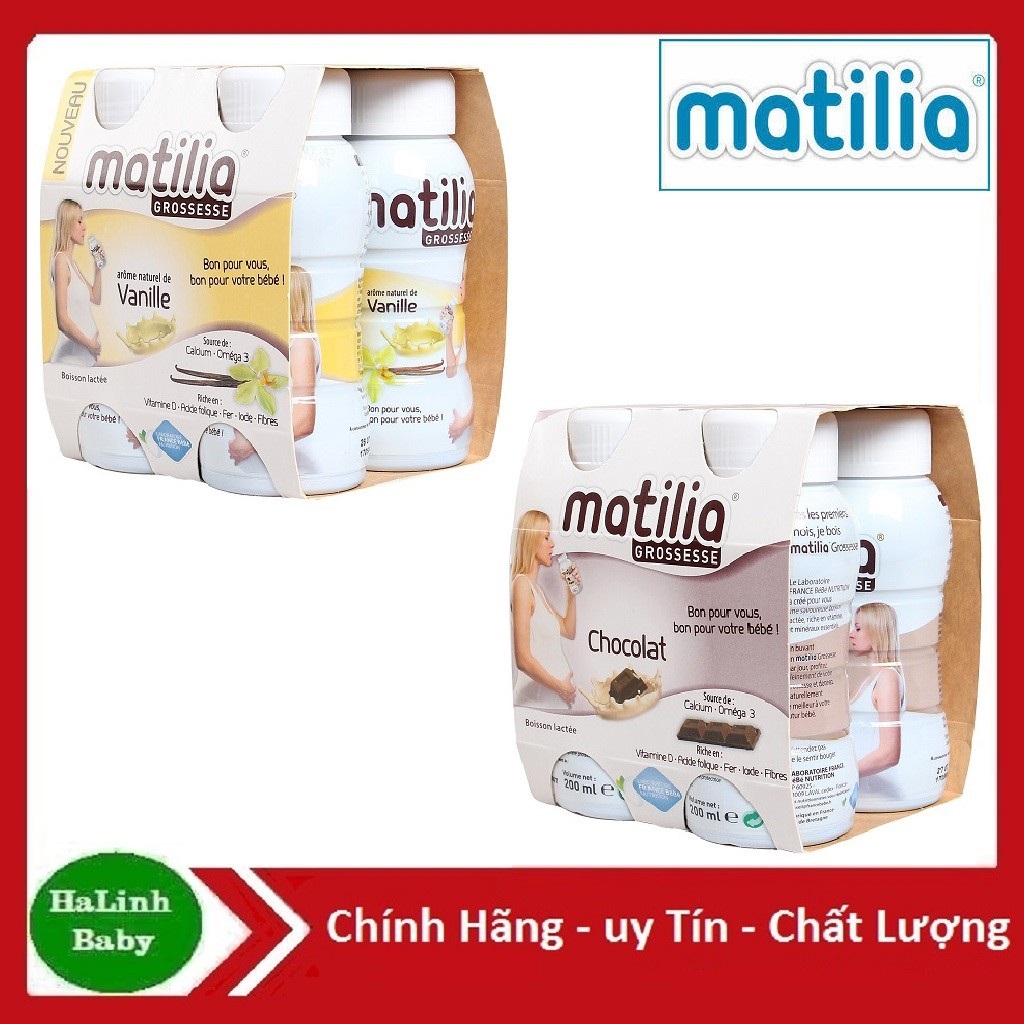 Sữa Bầu Matilia 200ml ( Pháp ) Vị socola, vani,Date 10/2025