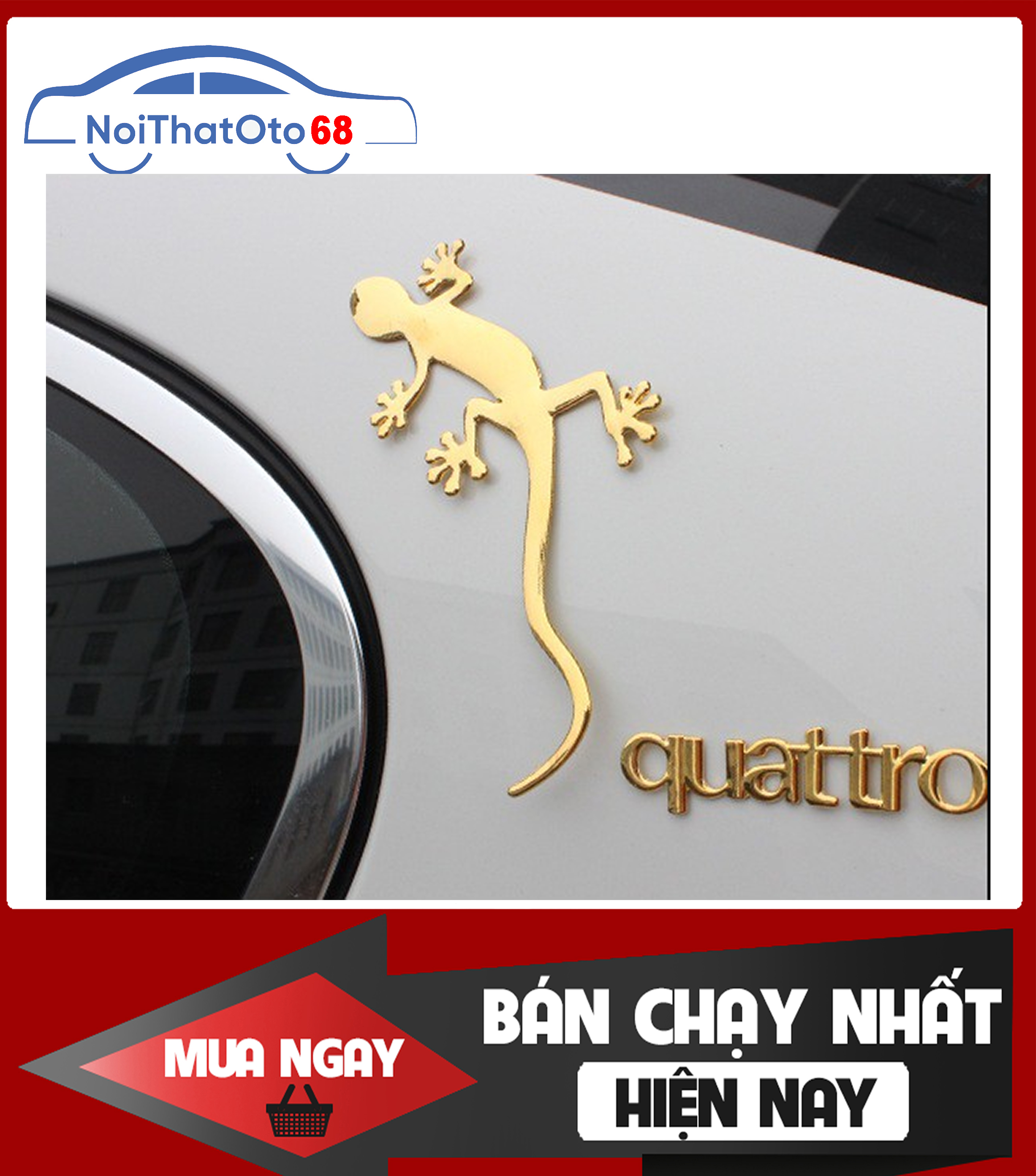 Decan thạch sùng dán trang trí xe ô tô