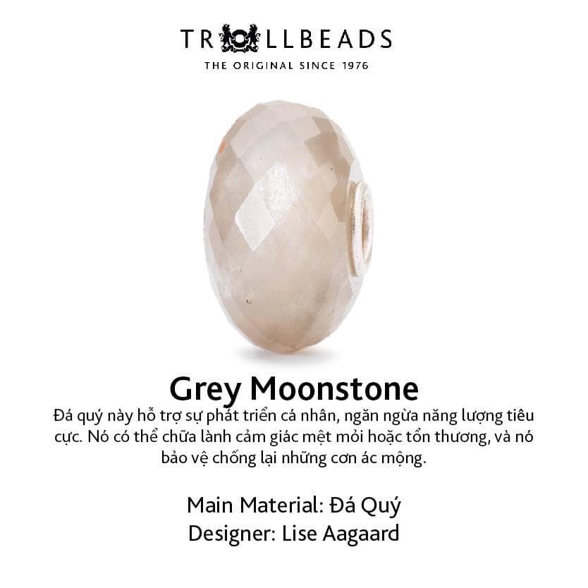 TROLLBEADS Đá Quý Tự Nhiên Grey Moonstone