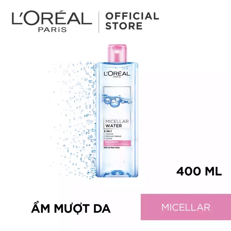 Nước tẩy trang l’oreal paris 400ml 3 màu