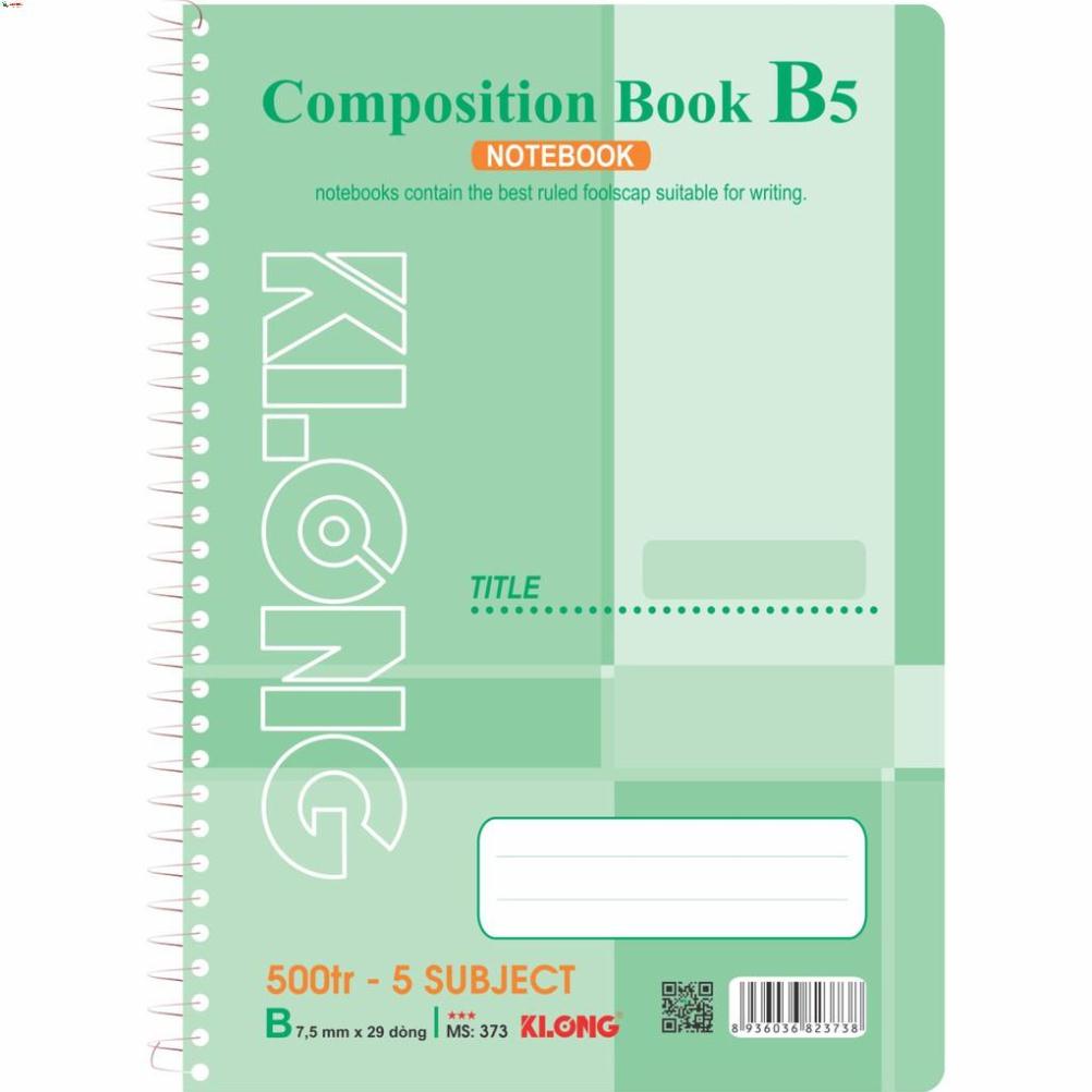 -Sổ lò xo KLONG 500 trang, 5 subject; MS: 373 [Klong]