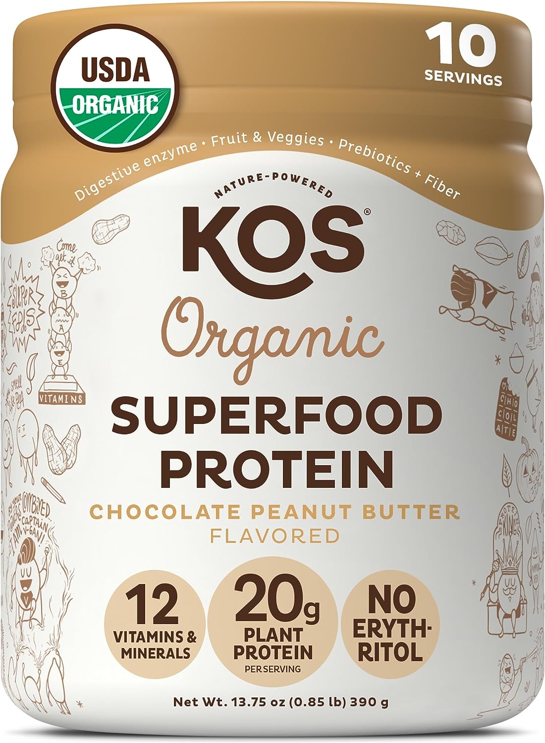 Bột KOS Chocolate Peanut Butter Protein Powder 390g