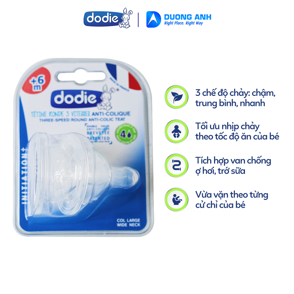 Bộ núm ti đa tốc độ Dodie cho bé trên 6 tháng