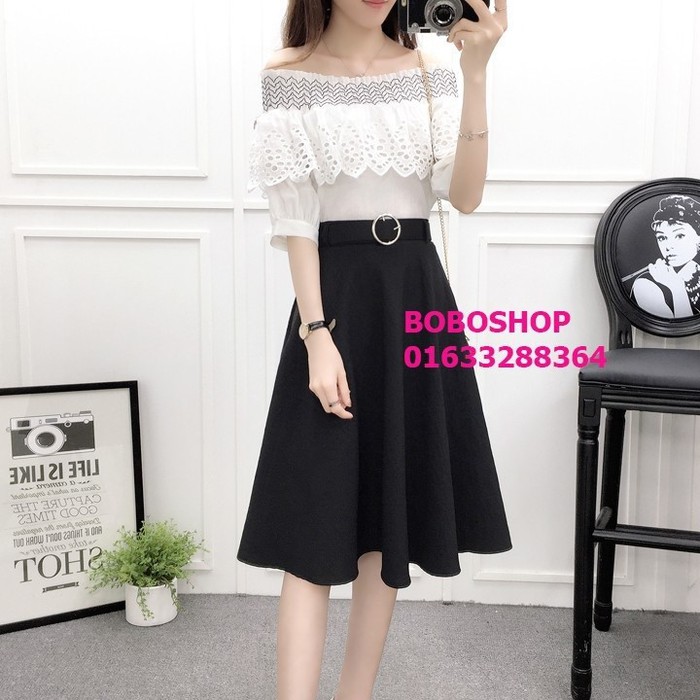 [HCM]Chân váy xòe kèm belt hottrend