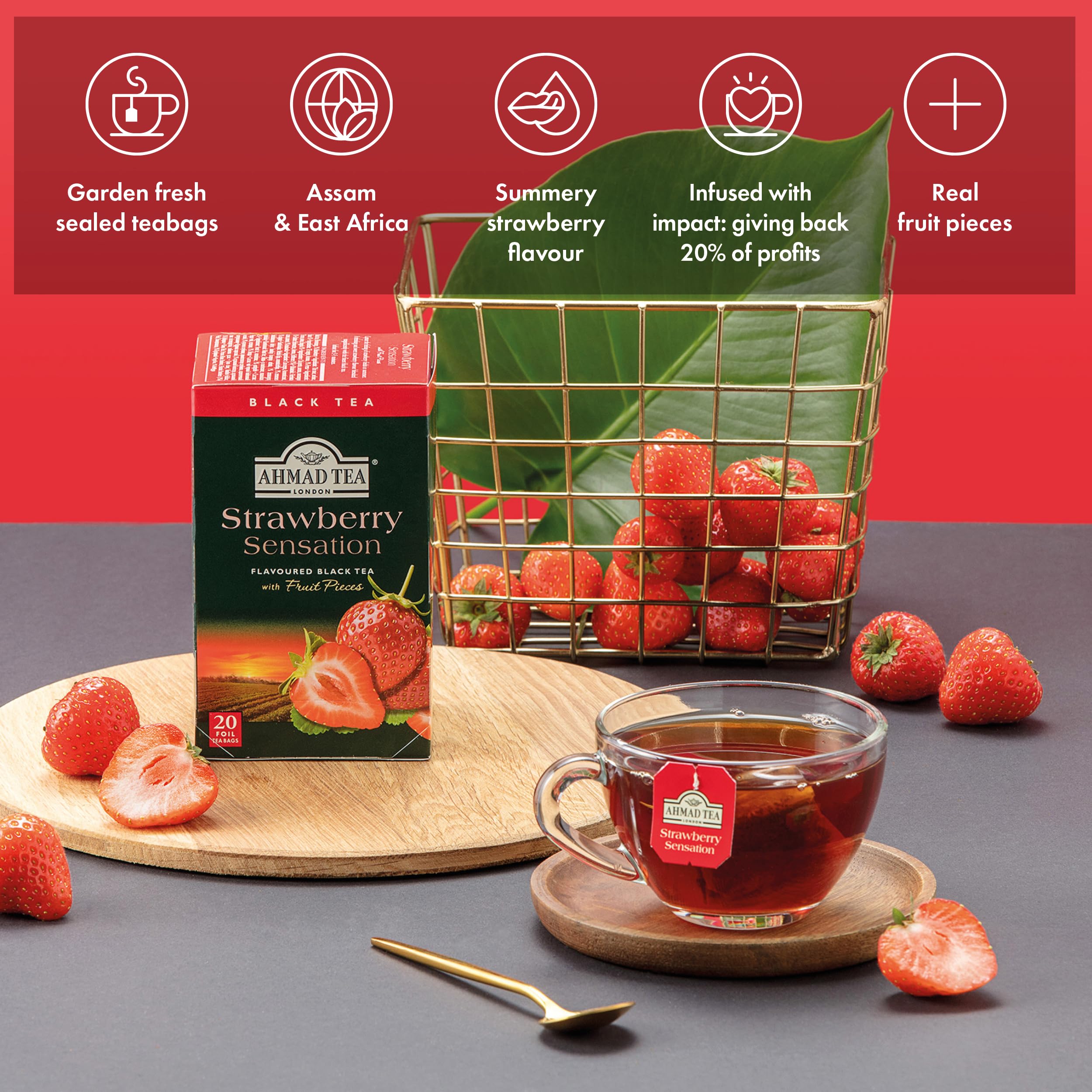 TRÀ AHMAD DÂU 40G - AHMAD STRAWBERRY TEA 40G