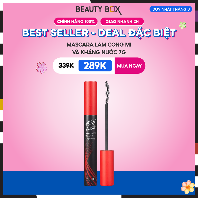 [Săn Sale] Mascara Chải Mi Clio Kill Lash Superproof Mascara 7G