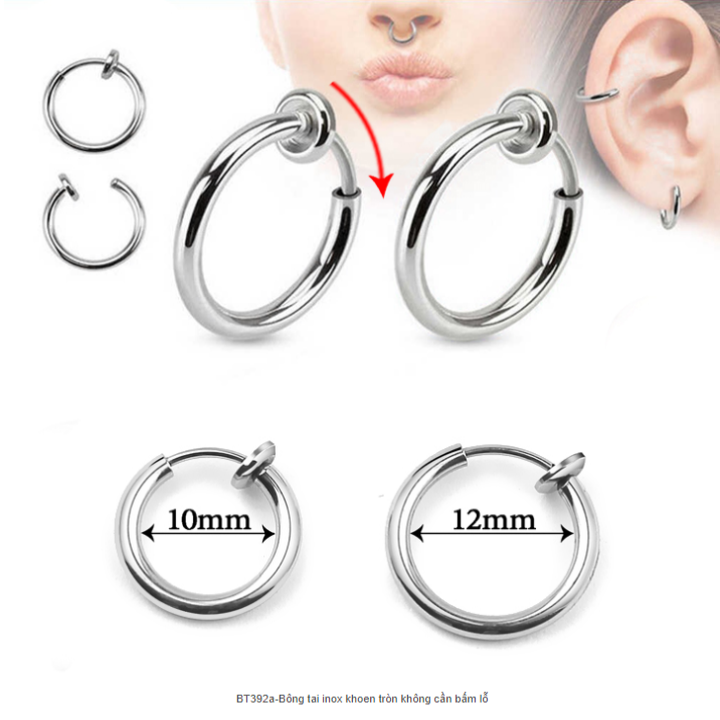 [HCM]Bông tai titan xỏ tai xỏ mũi không cần bấm lỗ - Cam kết 1 đổi 1 nếu đen và gỉ sét