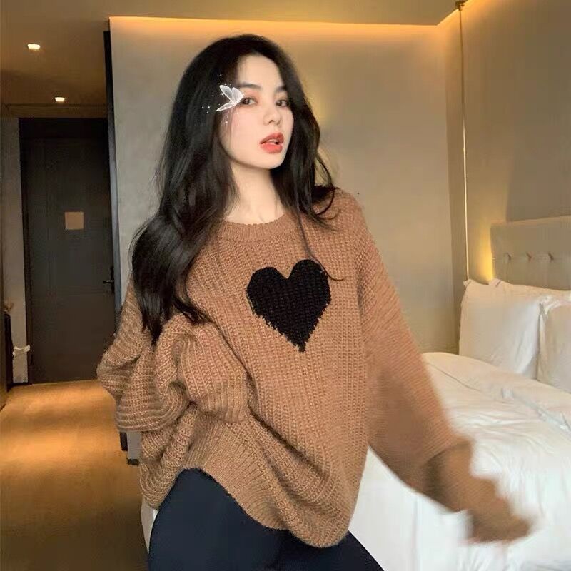 [ Deal Độc Quyền ] Áo Sweater Dệt Kim Cổ Tròn Dáng Rộng Màu Trơn Phong Cách Hàn Quốc Thời Trang Thu Đông Cho Nữ NTD SW NU 002