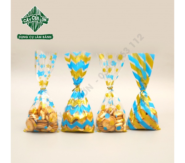 SET 50 TÚI KIẾNG SỌC MÀU 12.5X27CM (gồm dây kẽm)
