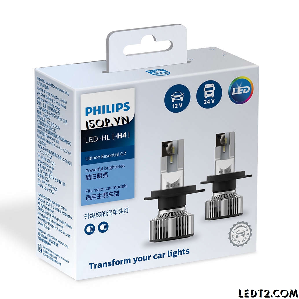[LEDT2 ISOP] Đèn pha LED Philips Ultinon Essential Gen 2, Gen 3 Pro3021, Gen 4 U2500 [Bảo hành 1 năm]