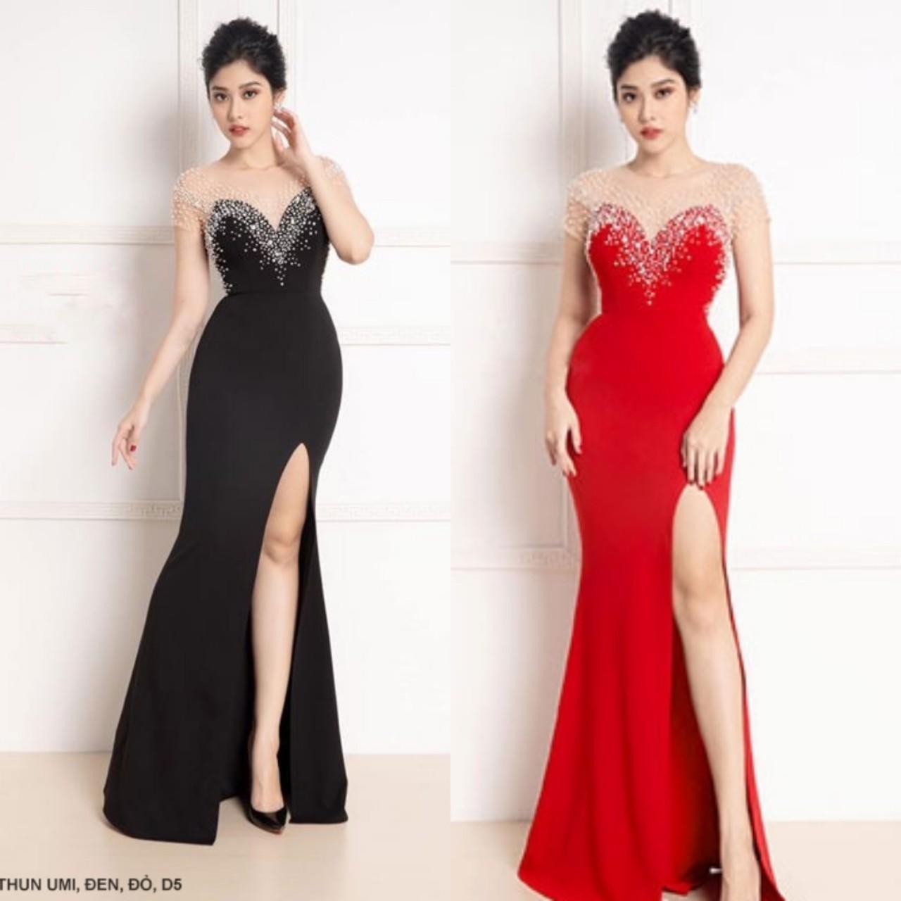 S,M,L,XL Đầm dạ hội cúp ngực đính hạt