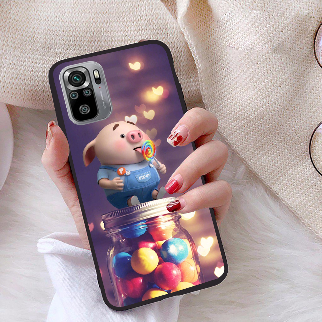 Ốp lưng Xiaomi Redmi Note 10S viền dẻo TPU BST Pig Cute