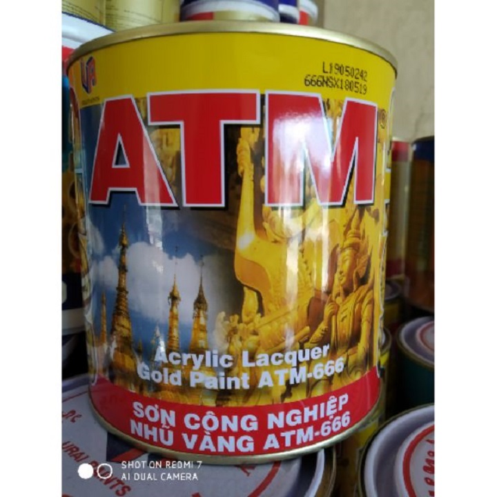 Sơn Nhũ Vàng ATM 666 875ML, sơn đa năng dùng cho tôn sắt kẽm