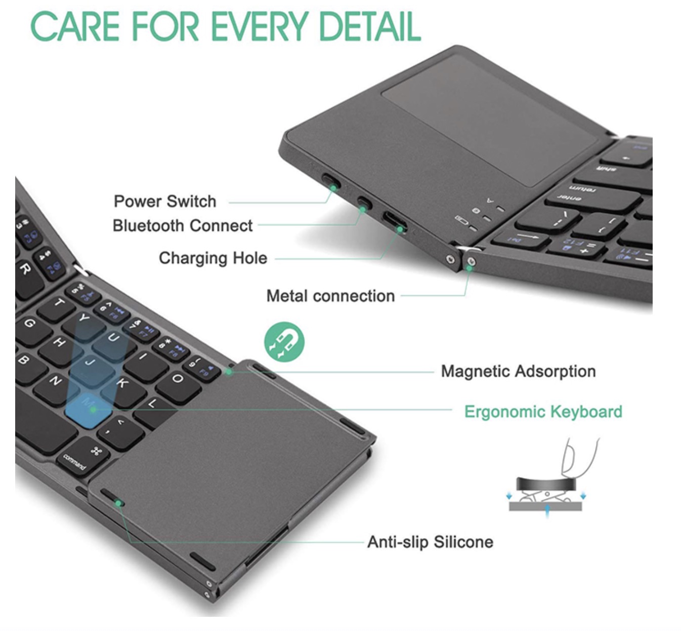 SaleALL Bàn phím bluetooth Foldable Keyboard With TouchPad