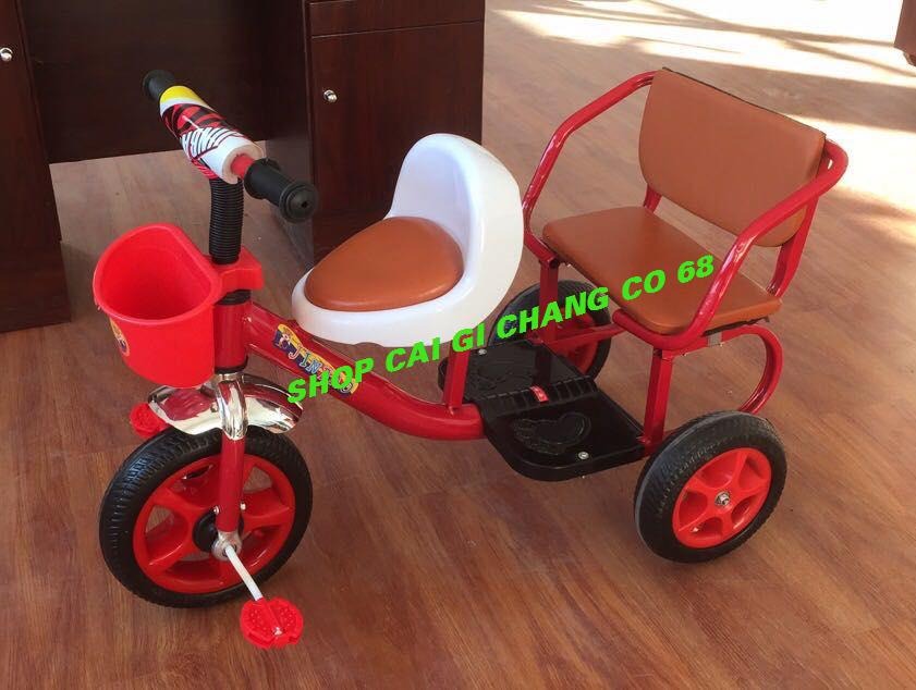 XE ĐẠP 3 BÁNH 02 CHỖ NGỒI CHO BÉ TỪ 2 TUỔI ĐẾN 4 TUỔI HÀNG CAO CẤP GHẾ DA